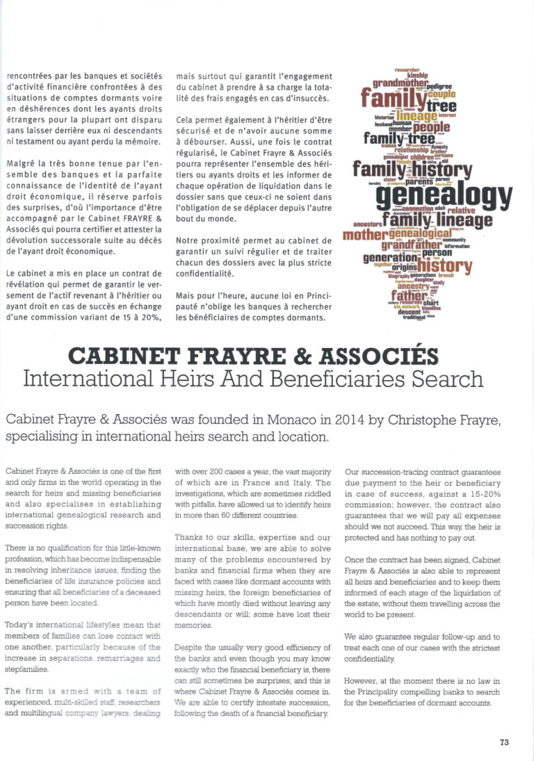 Cabinet Frayre in Monaco Economy